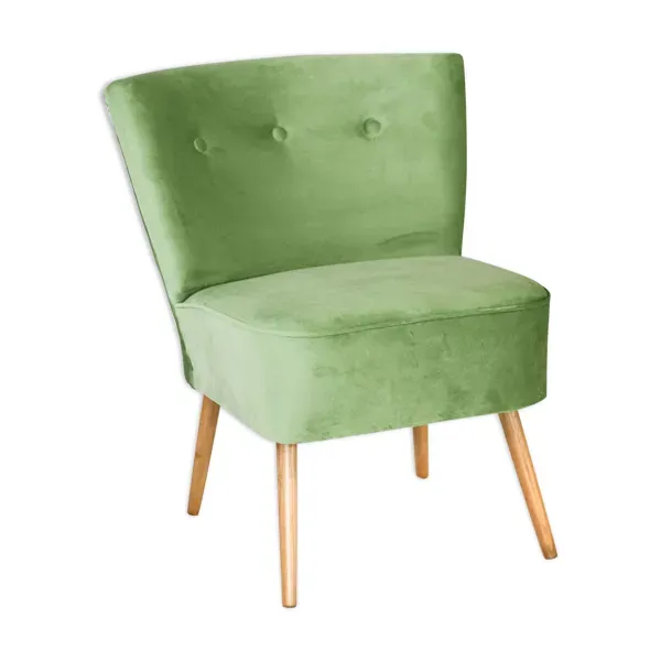 Chaise club vert, années 60-70