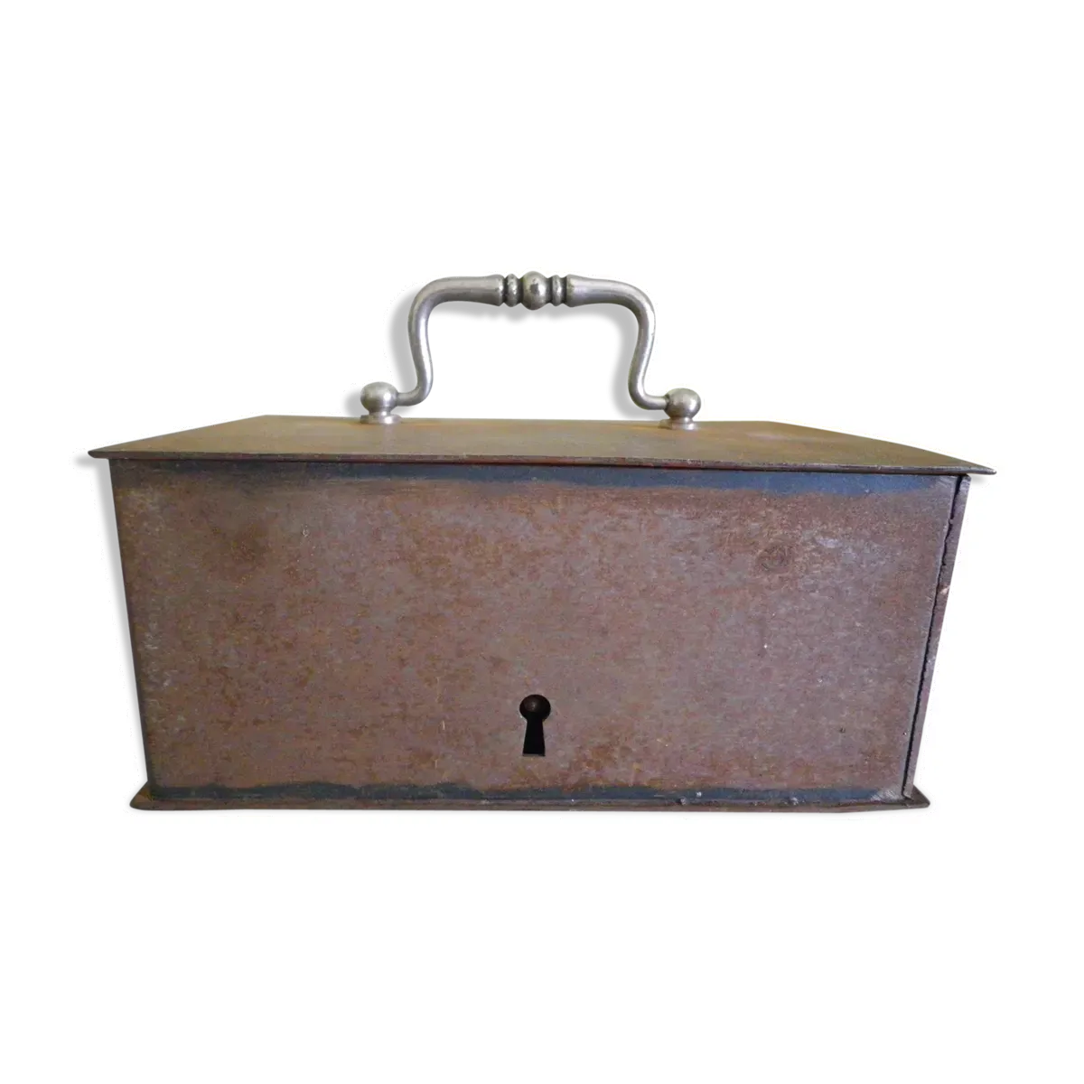 Ancienne caisse ''coffret-fort'' des années 1920 de style industriel