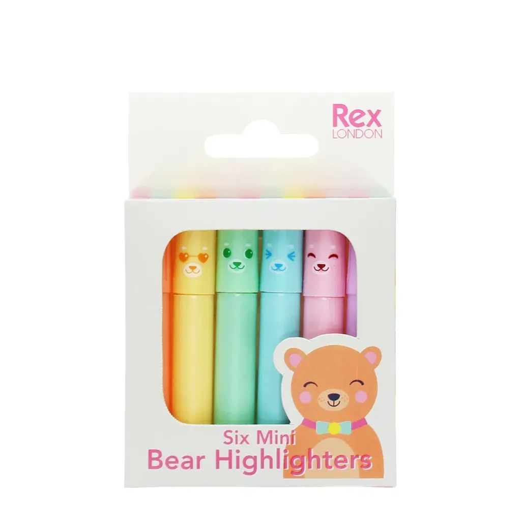 Mini surligneur Rex London Bear (x6)