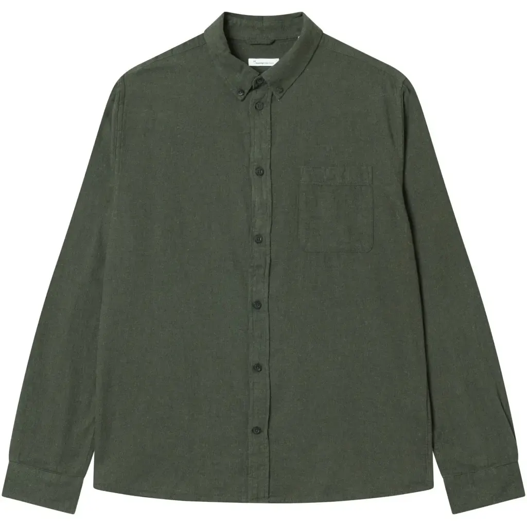 Chemise manches longues en flanelle KnowledgeCotton Apparel Organic GOTS