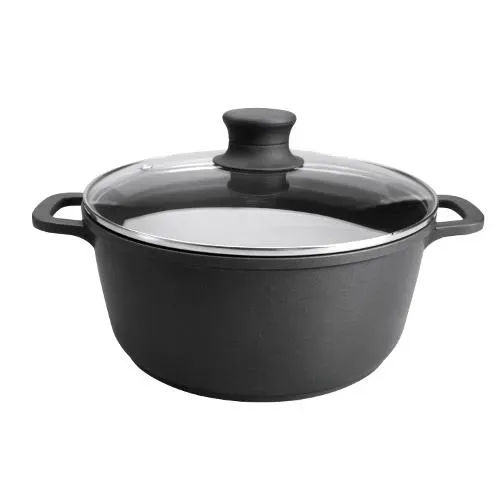 Casserole en aluminium avec couvercle verre fondu Lacor Titanium Pro D. 24 cm