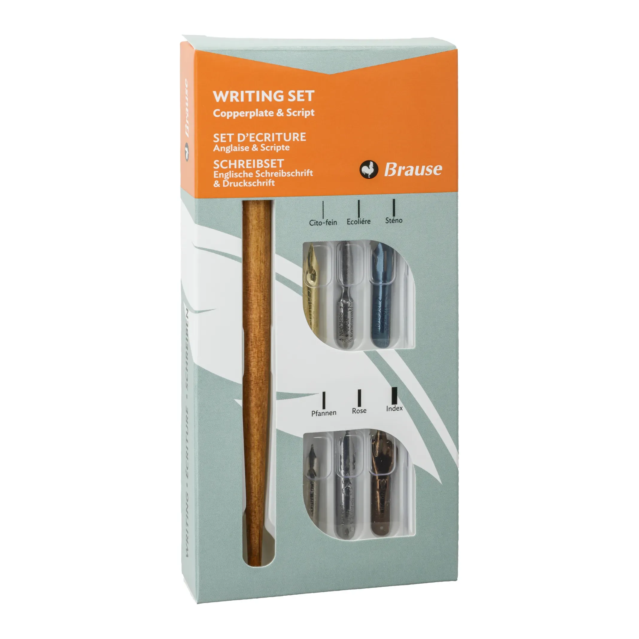 Set d'écriture avec porte plume & 6 plumes à écriture Brause