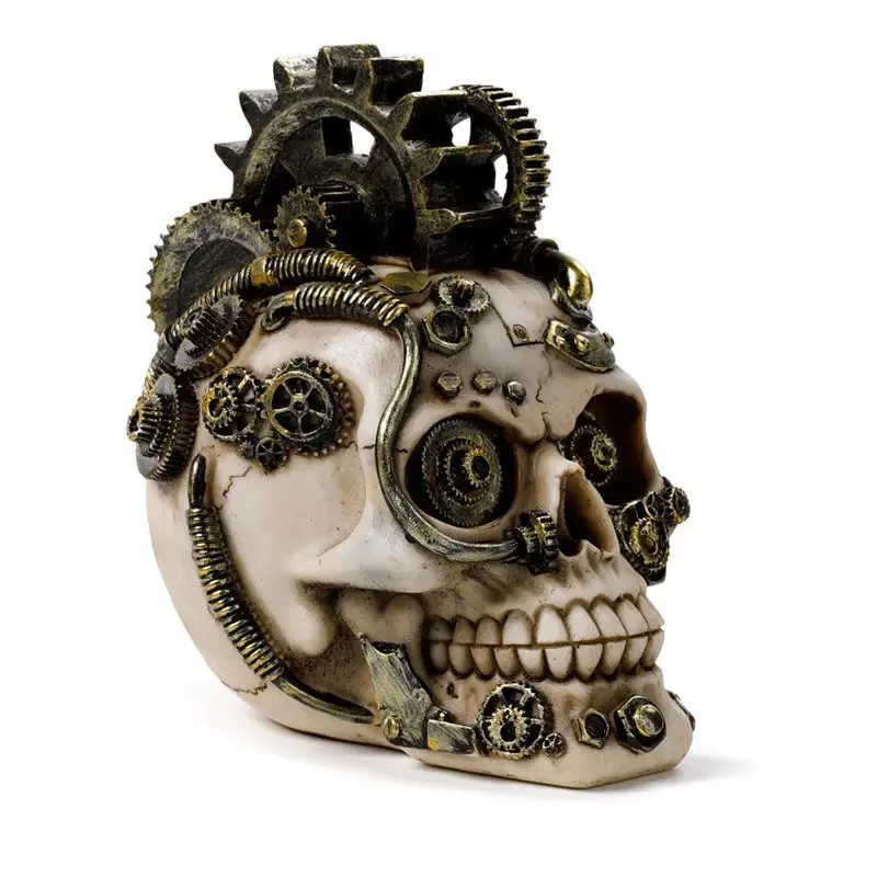 Crâne de décoration avec rouages et ressorts Puckator Steampunk