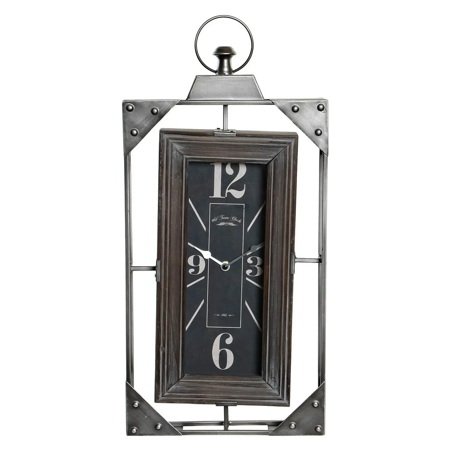 Horloge murale en bois fer DKD Home Decor Loft