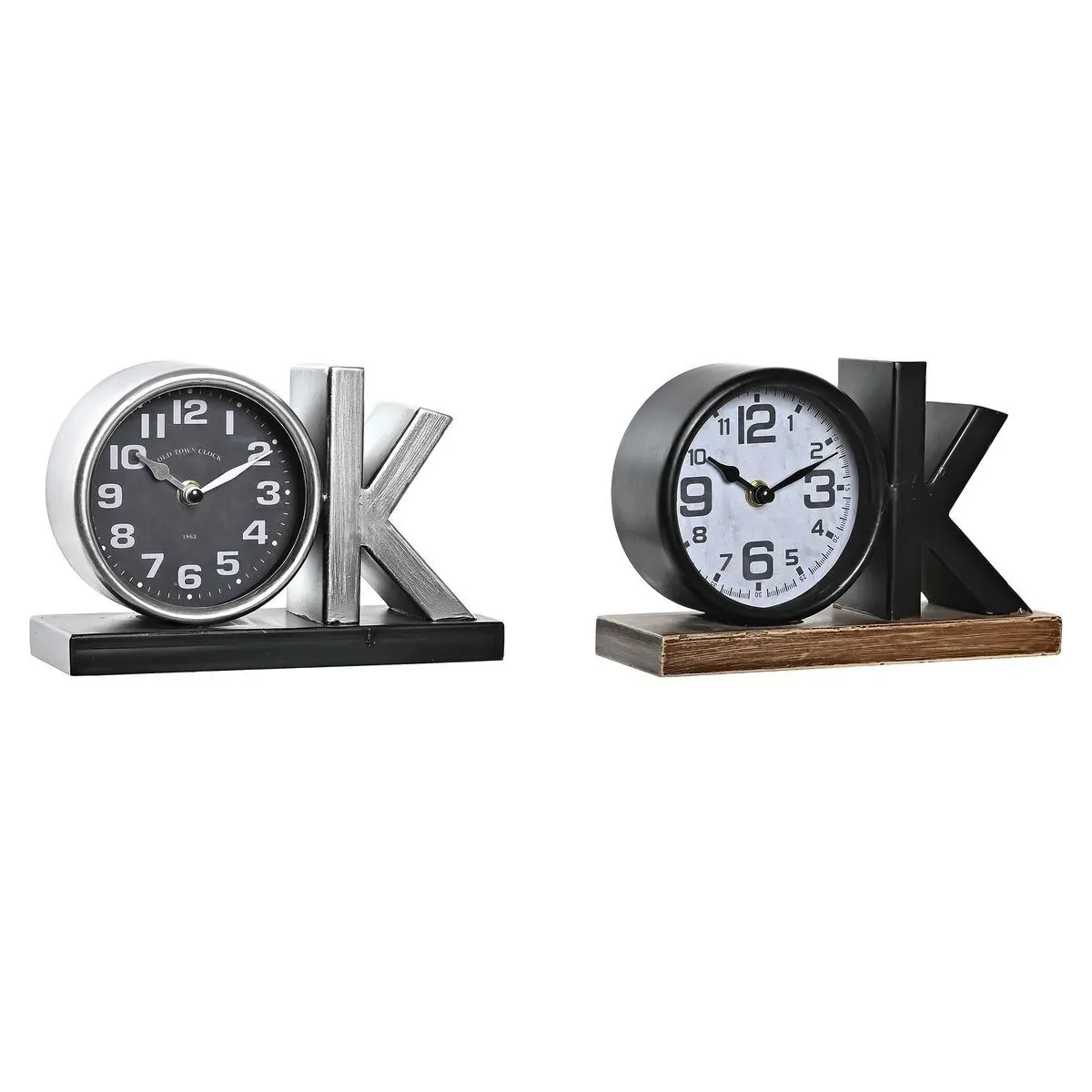 Horloge de table en fer DKD Home Decor (x2)