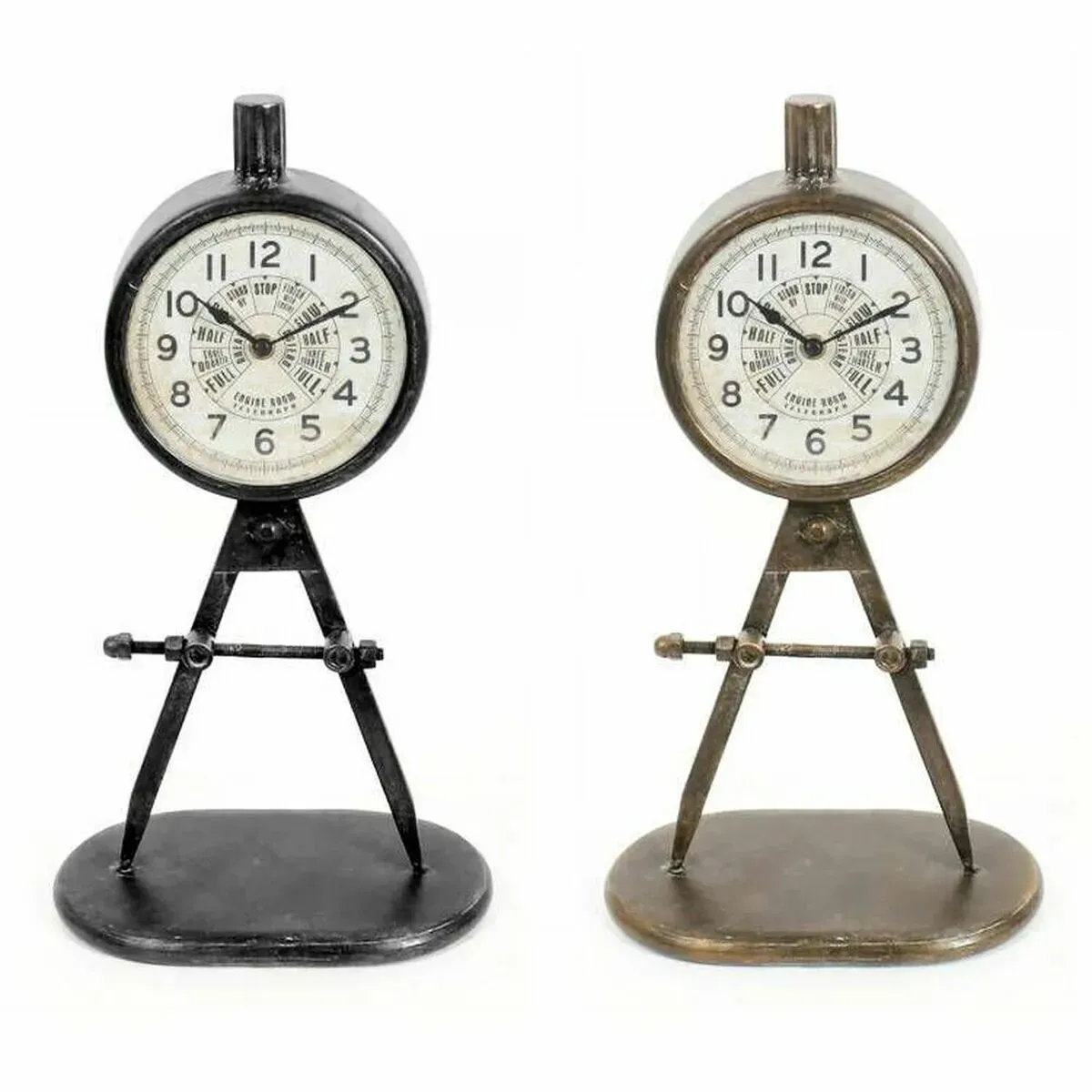 Horloge de table en fer pvc loft DKD Home Decor (x2)