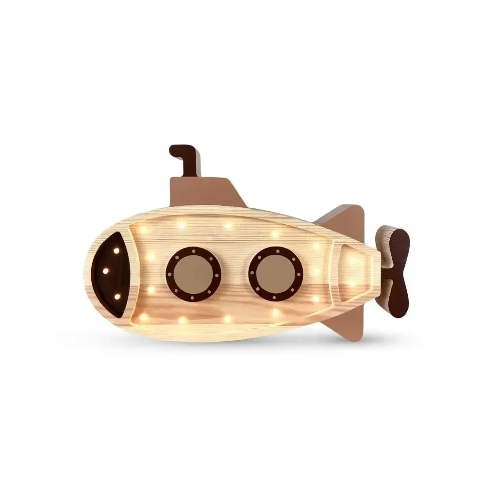 Lampe artisanale en bois Peekaboo Submarine