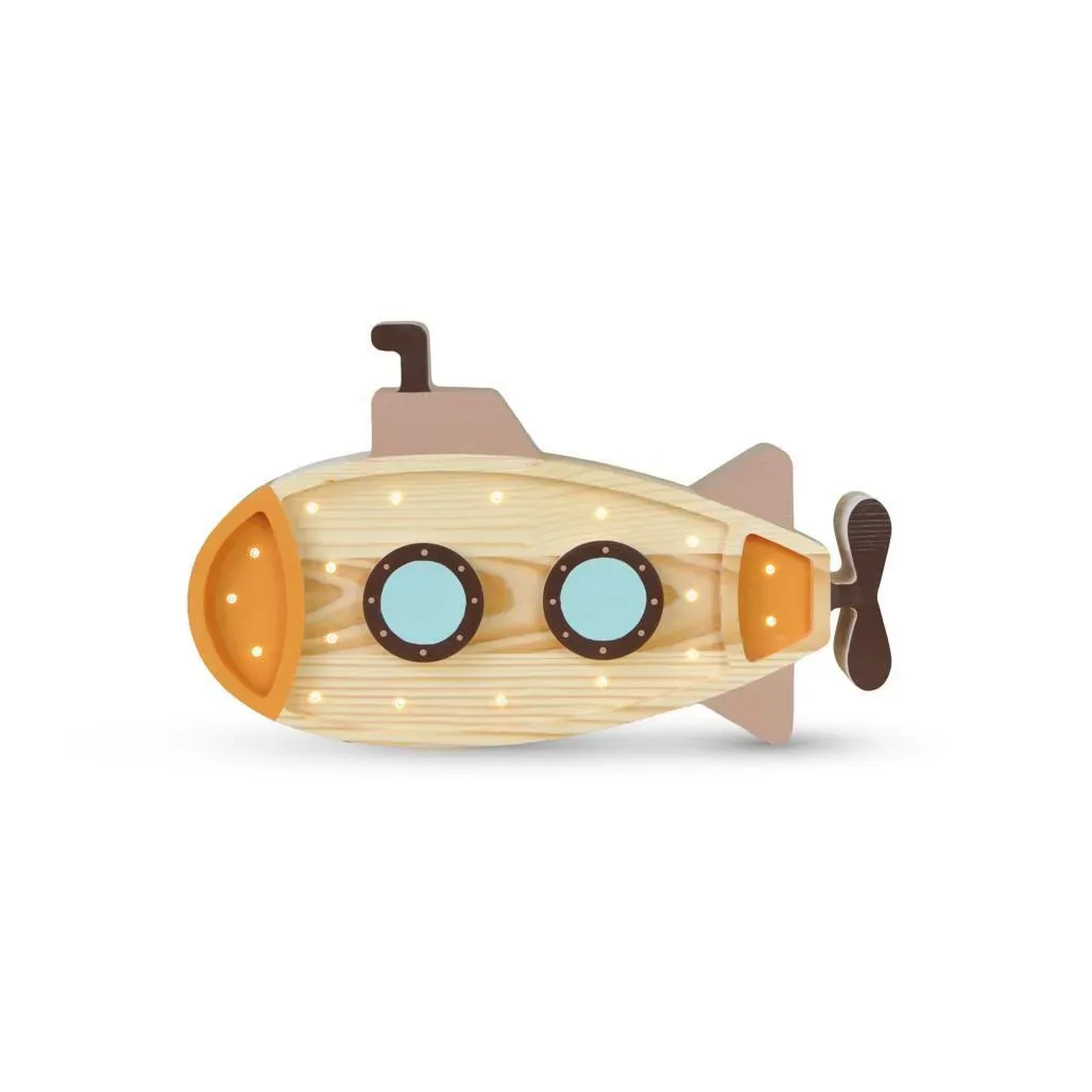 Lampe artisanale en bois Peekaboo Submarine