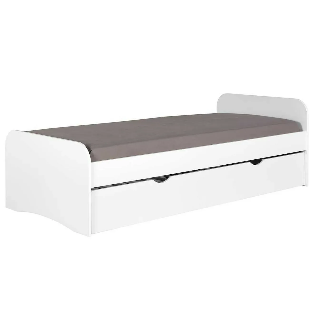 Lit Gigogne Bois Massif Thais Blanc