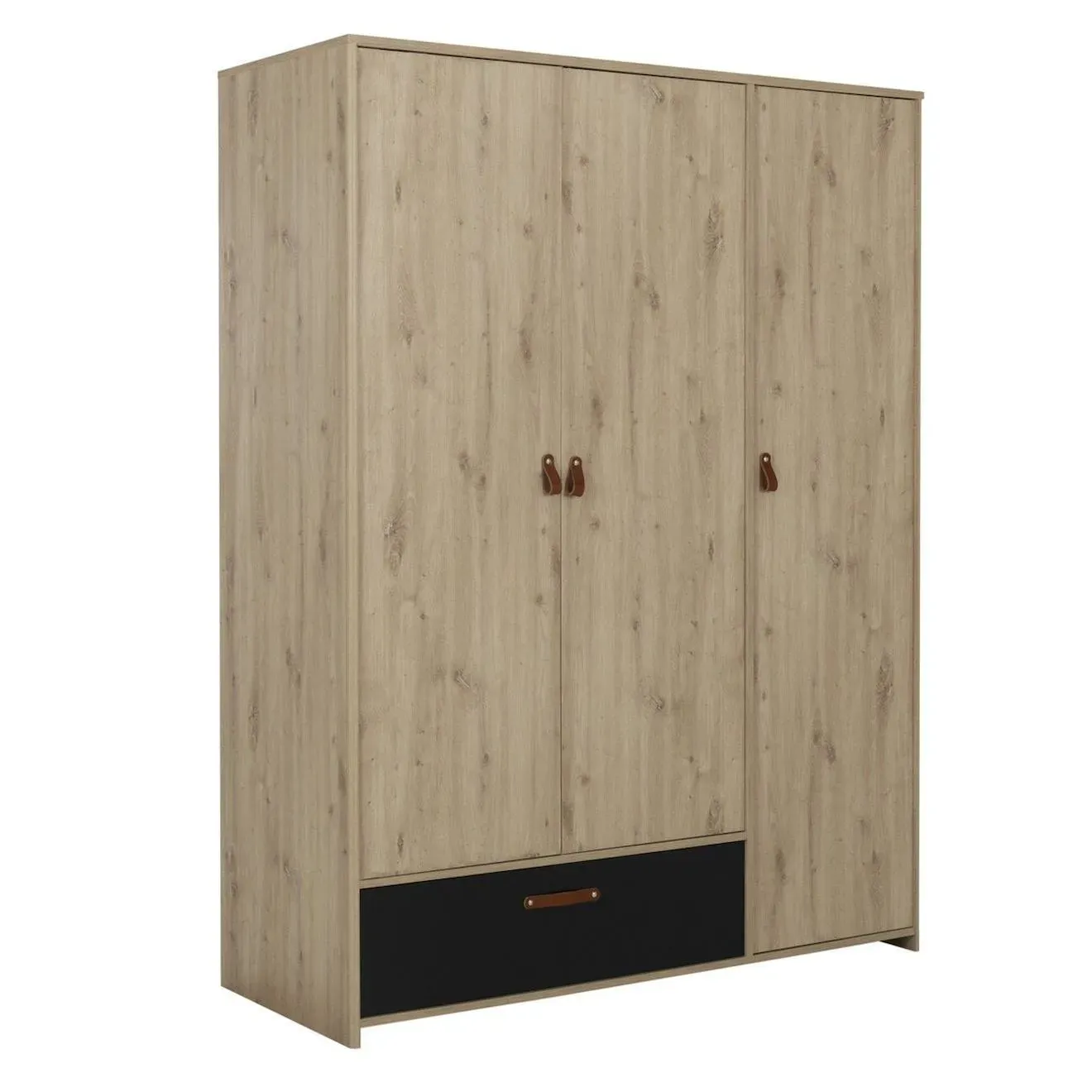 Armoire 3 Portes 1 Tiroir Artisan Bois Clair