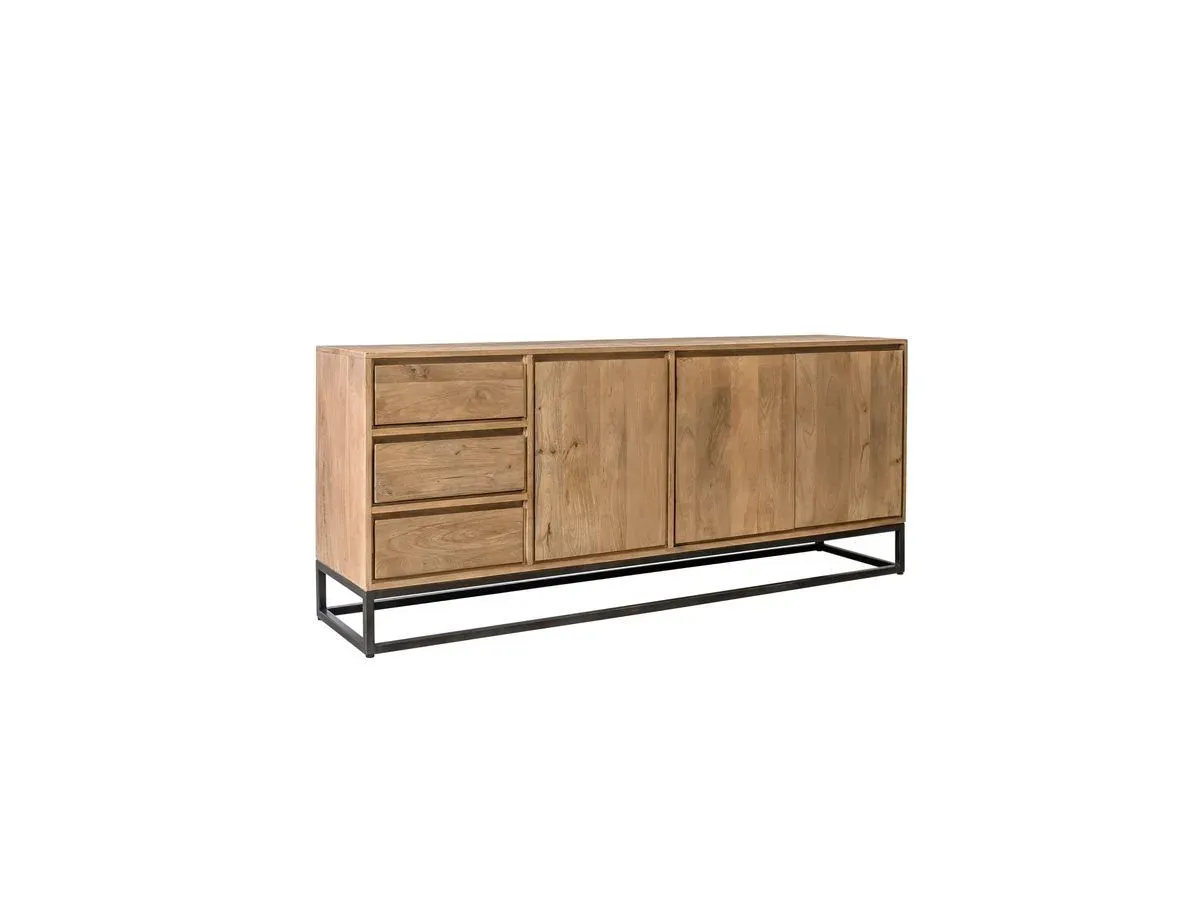 Illustration numéro 2 du produit Buffet 3 portes 190 cm BERGERAC Bois massif de manguier    BOBOCHIC