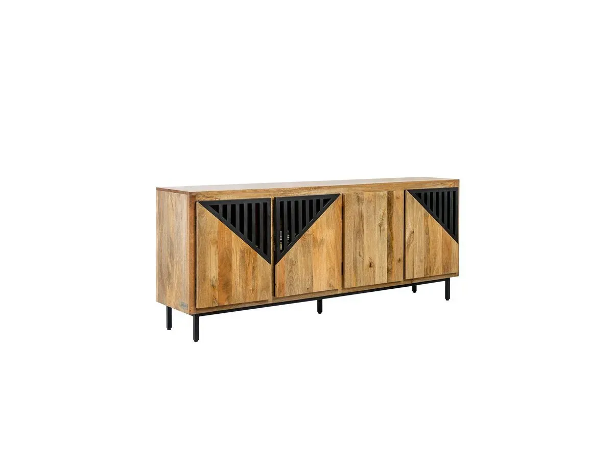 Illustration numéro 2 du produit Buffet 4 portes 200 cm BILBAO bois massif de manguier    BOBOCHIC