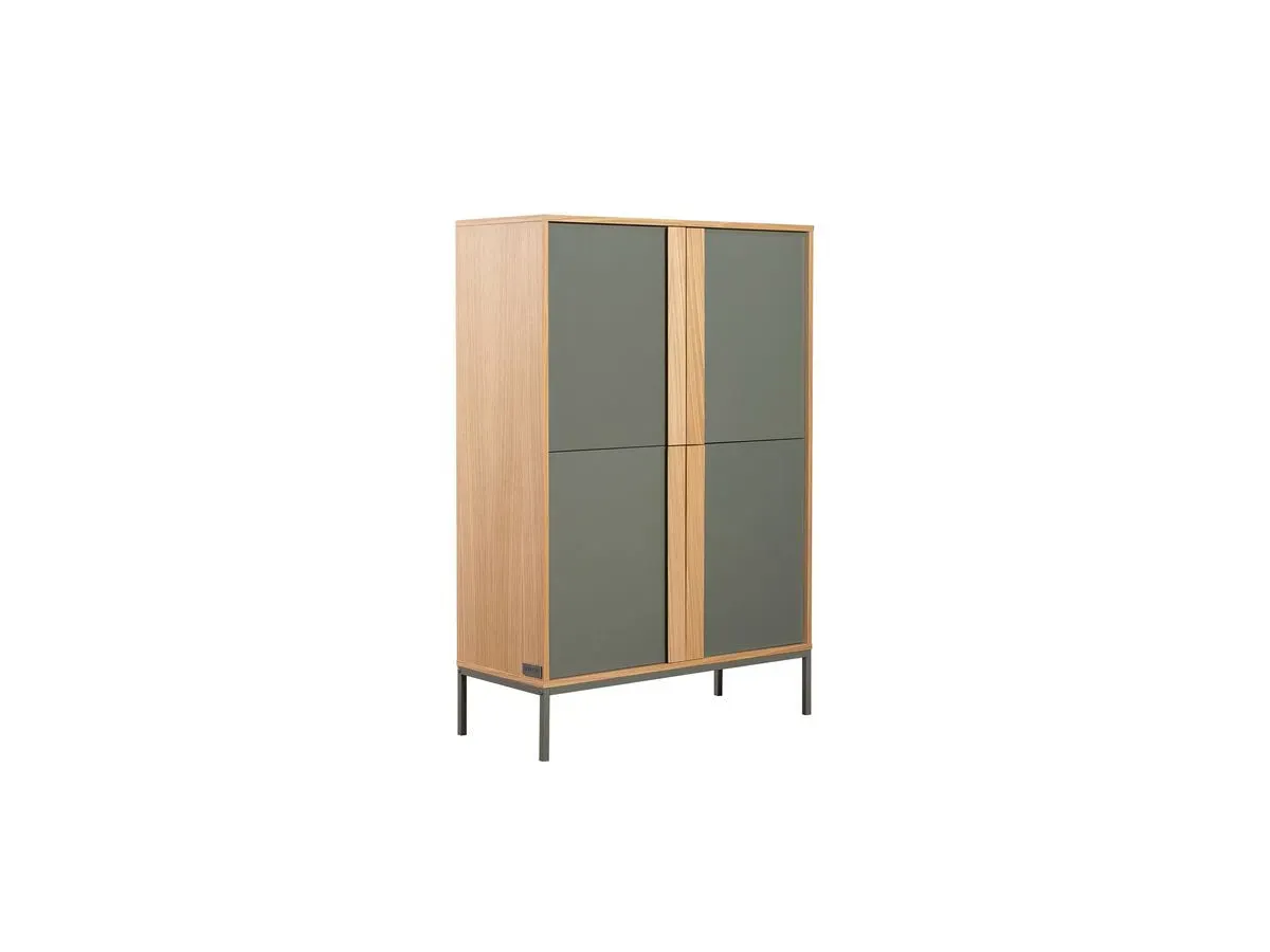 Illustration numéro 2 du produit Buffet haut 4 portes 92 cm SOHO vert avec pieds en métal    BOBOCHIC