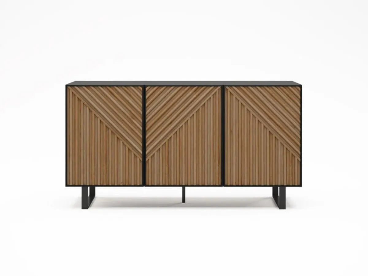 Illustration numéro 2 du produit Buffet 3 portes 151 cm ALAIA effet chêne    BOBOCHIC