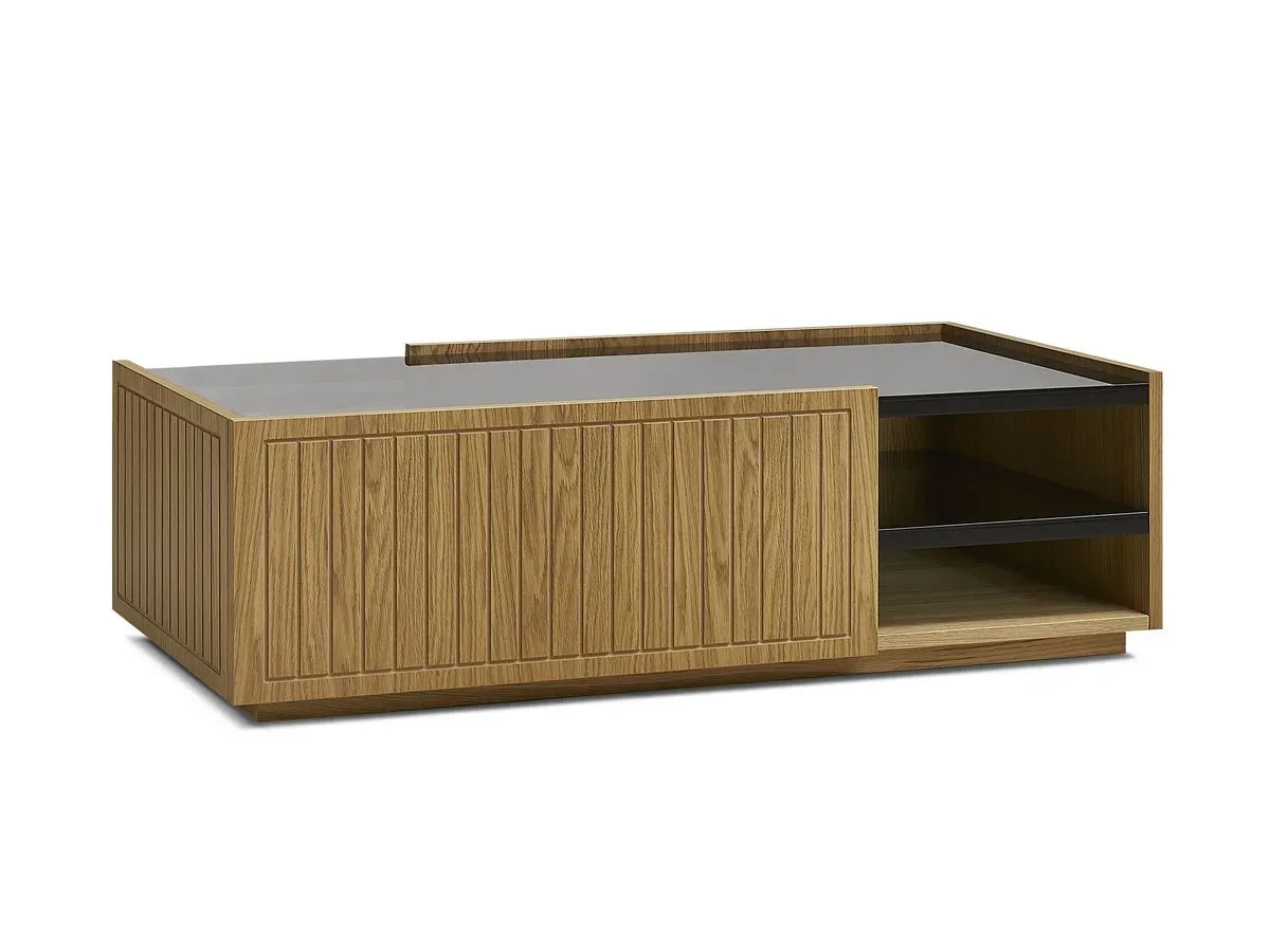 Illustration numéro 2 du produit Table basse 100 cm THEMYS placage chêne massif    BOBOCHIC