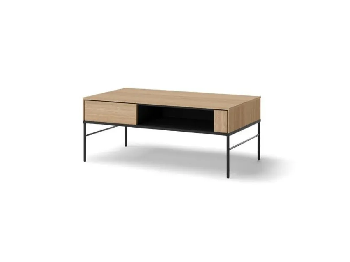 Illustration numéro 2 du produit Table basse 110 cm VERONA effet chêne avec niche    BOBOCHIC