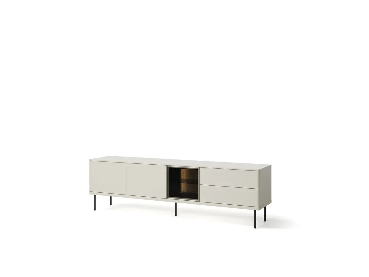 Illustration numéro 2 du produit Meuble TV 3 portes 2 tiroirs 194 cm ESPERA avec LEDS    BOBOCHIC