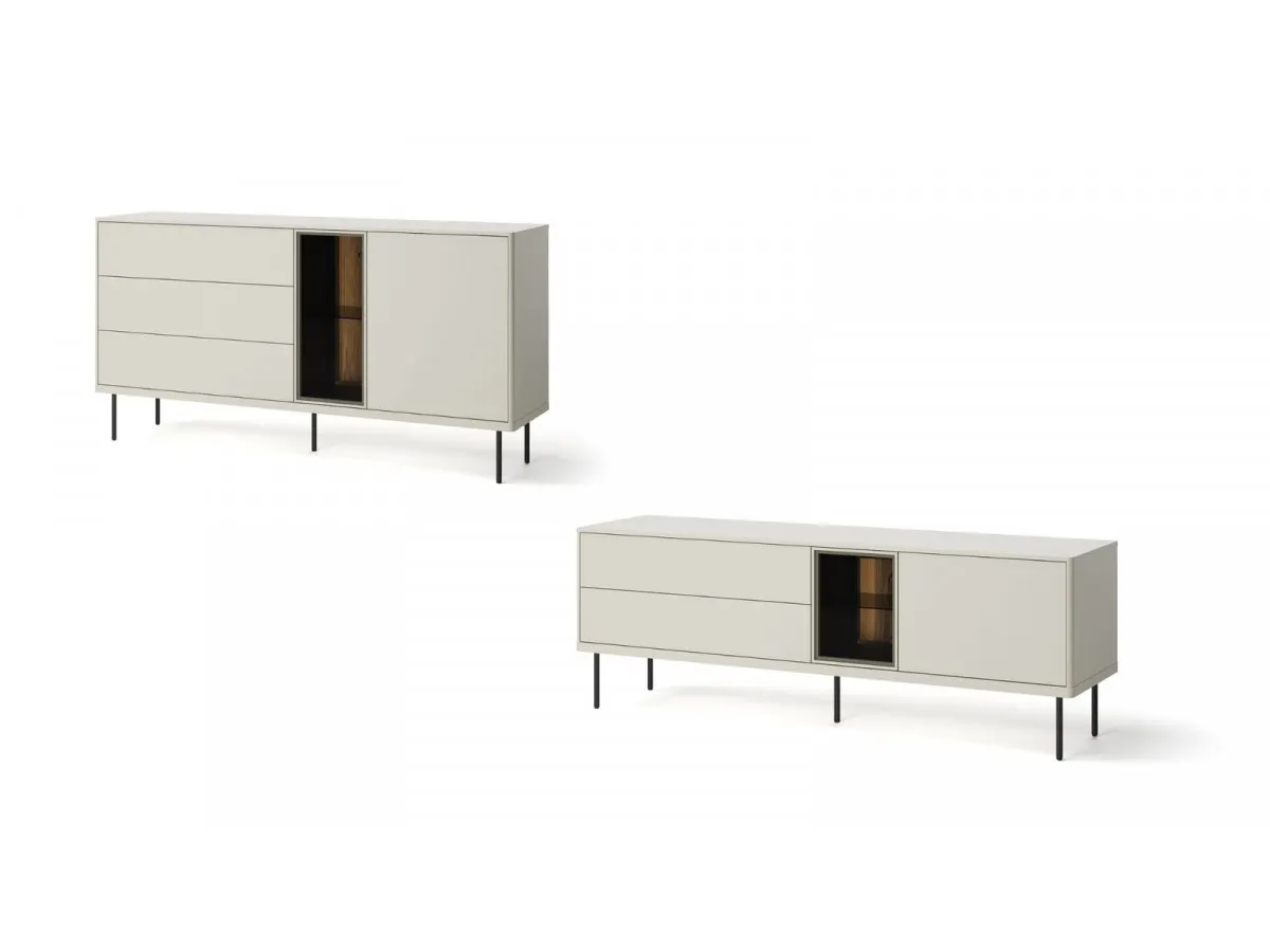 Illustration numéro 2 du produit Ensemble ESPERA avec buffet 161 cm + meuble TV 161 cm avec LEDS    BOBOCHIC