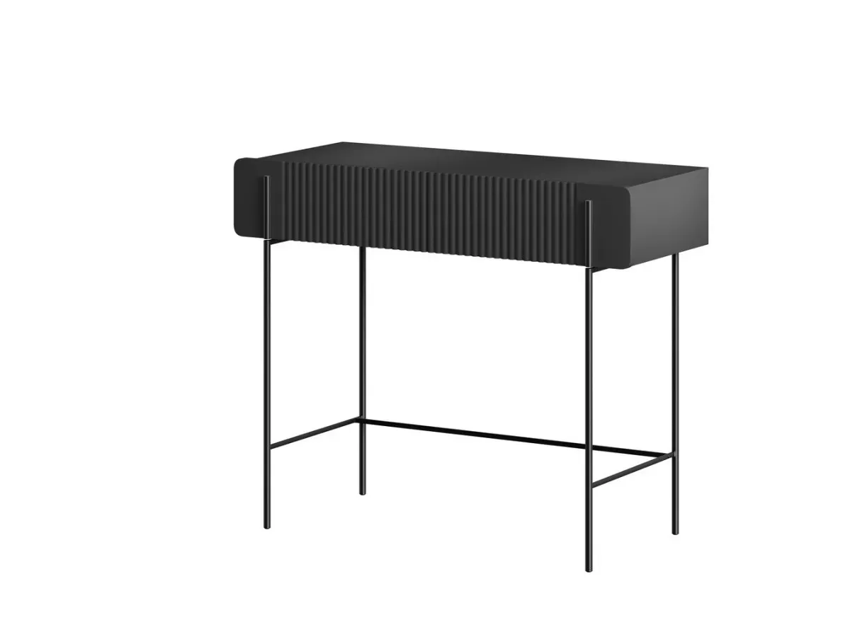 Illustration numéro 2 du produit Console 2 tiroirs 100 cm MATHILDE pieds noir    BOBOCHIC