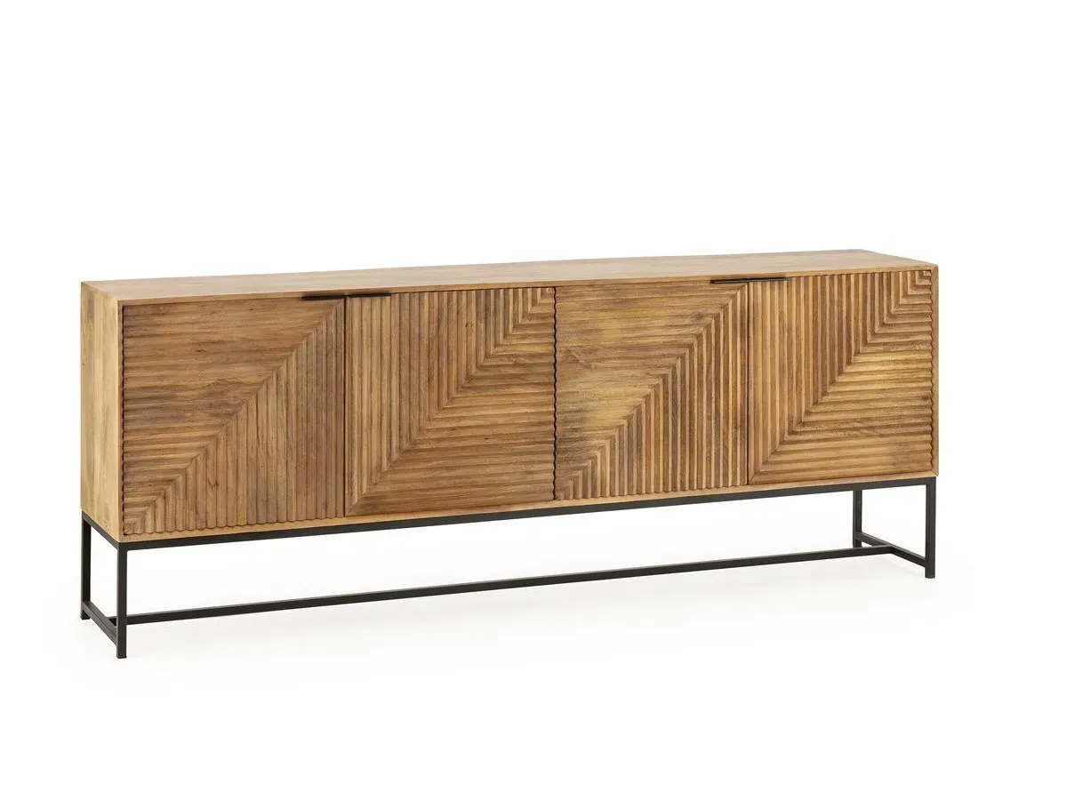 Illustration numéro 2 du produit Buffet 4 portes 210 cm NAOMIE bois massif d'acacia    BOBOCHIC