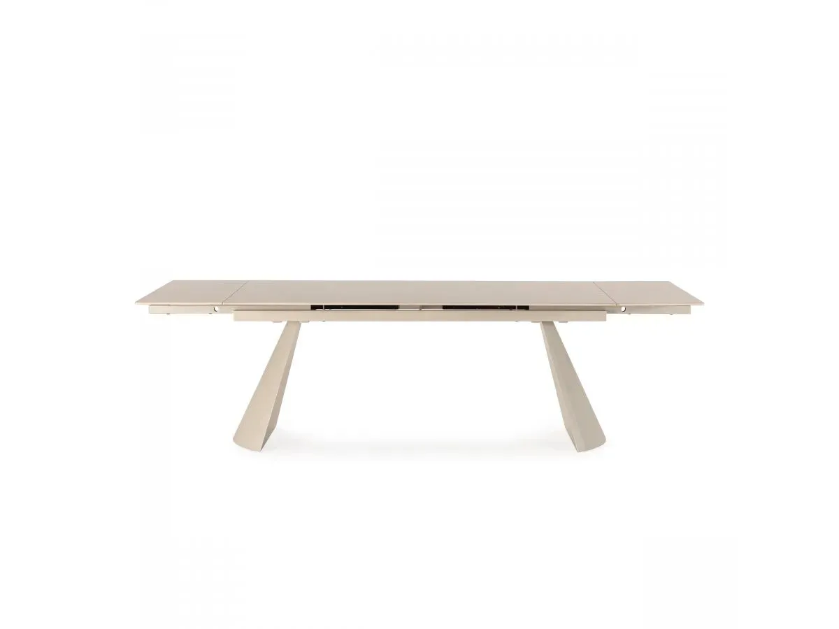 Illustration numéro 2 du produit Table à manger extensible 180 à 260 cm ROMEO plateau travertin    BOBOCHIC