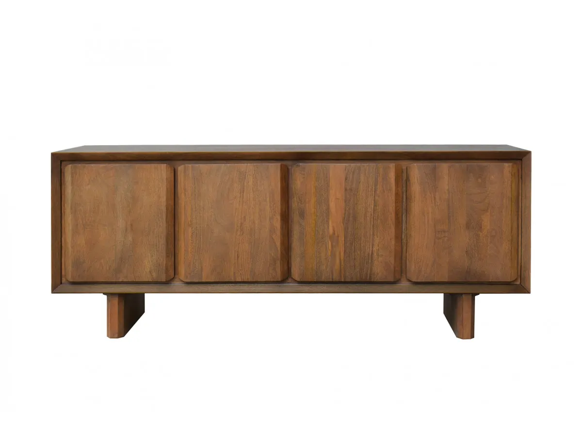 Illustration numéro 2 du produit Buffet 4 portes 200 cm BELLECOUR bois massif de manguier    BOBOCHIC