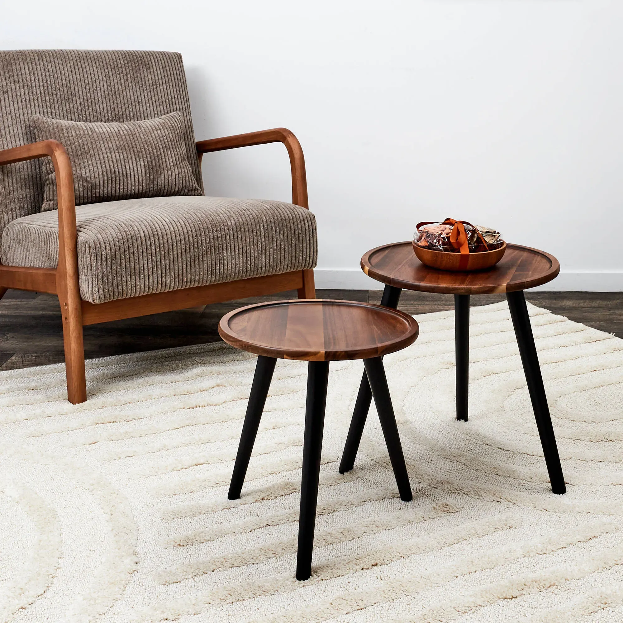 Illustration numéro 2 du produit Table Basse Gigogne En Bois - Lot De 2 - Blancheporte