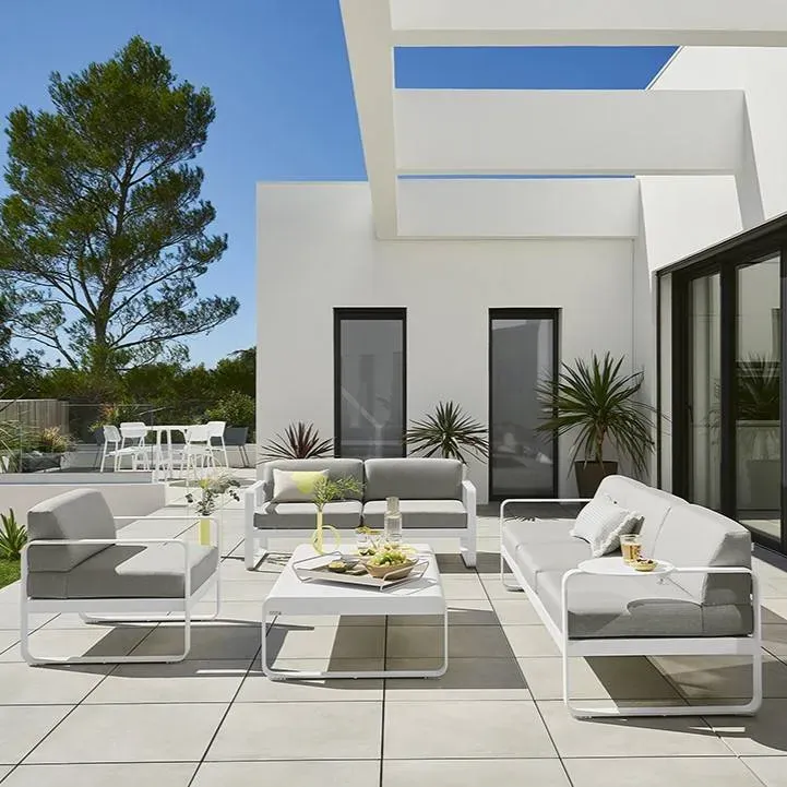 Illustration numéro 2 du produit Canapé 3 Places Bellevie Gris Flanelle en Aluminium