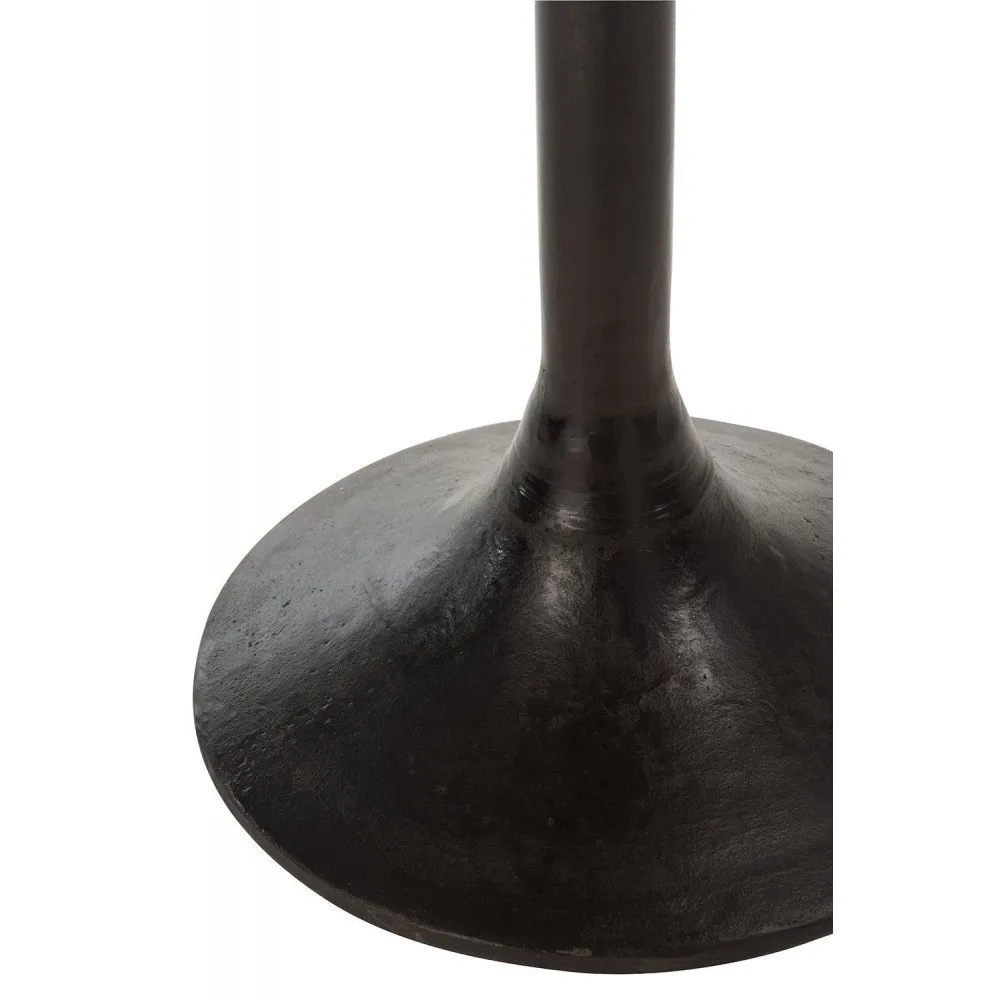 Illustration numéro 2 du produit Table Bar Ronde Bois Métal Naturel Noir