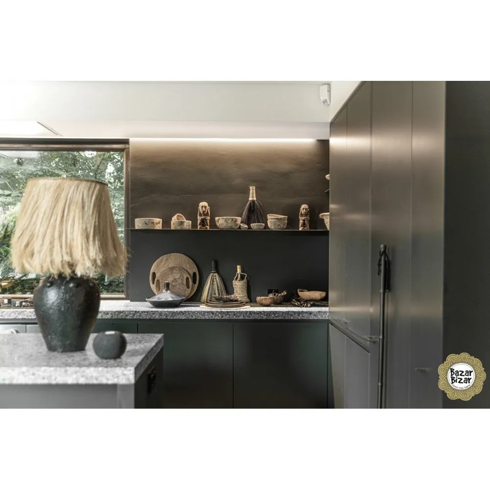 Illustration numéro 2 du produit Plateau Bohème Chic Naturel en Bois de Teck Medium