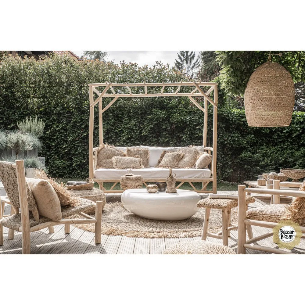 Illustration numéro 2 du produit Pouf Bohème Chic Naturel en Herbier Marin Medium