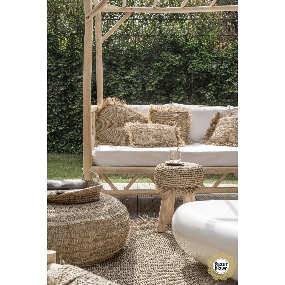 Illustration numéro 2 du produit Coussin Bohème Chic Naturel en Raphia