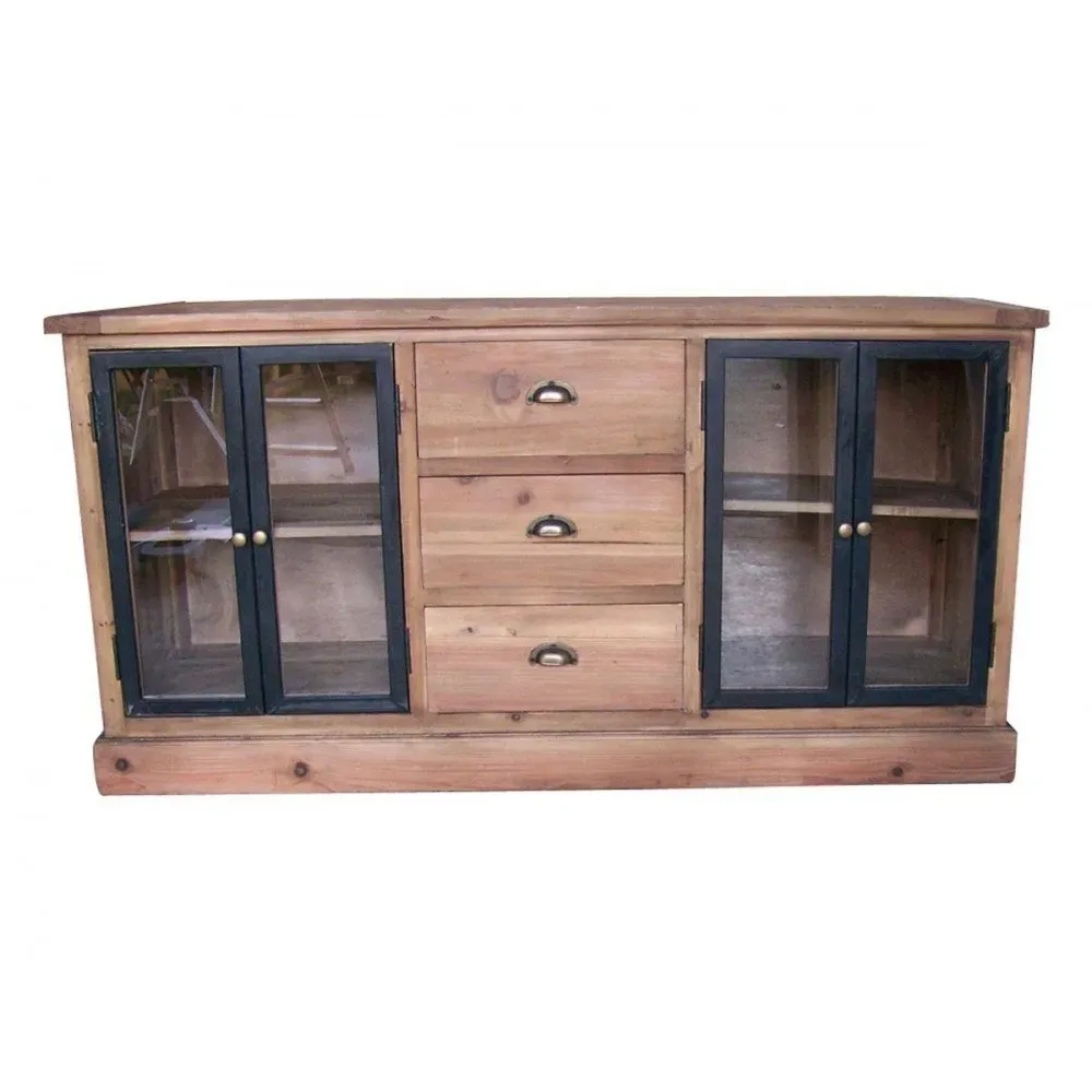 Illustration numéro 2 du produit Bas de buffet vitré Lannion Style Industriel