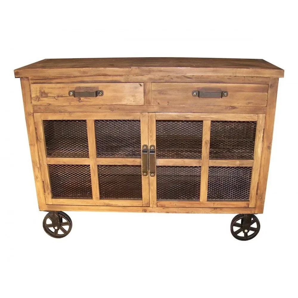 Illustration numéro 2 du produit Bas de buffet sur roulettes Brooklyn Style Industriel