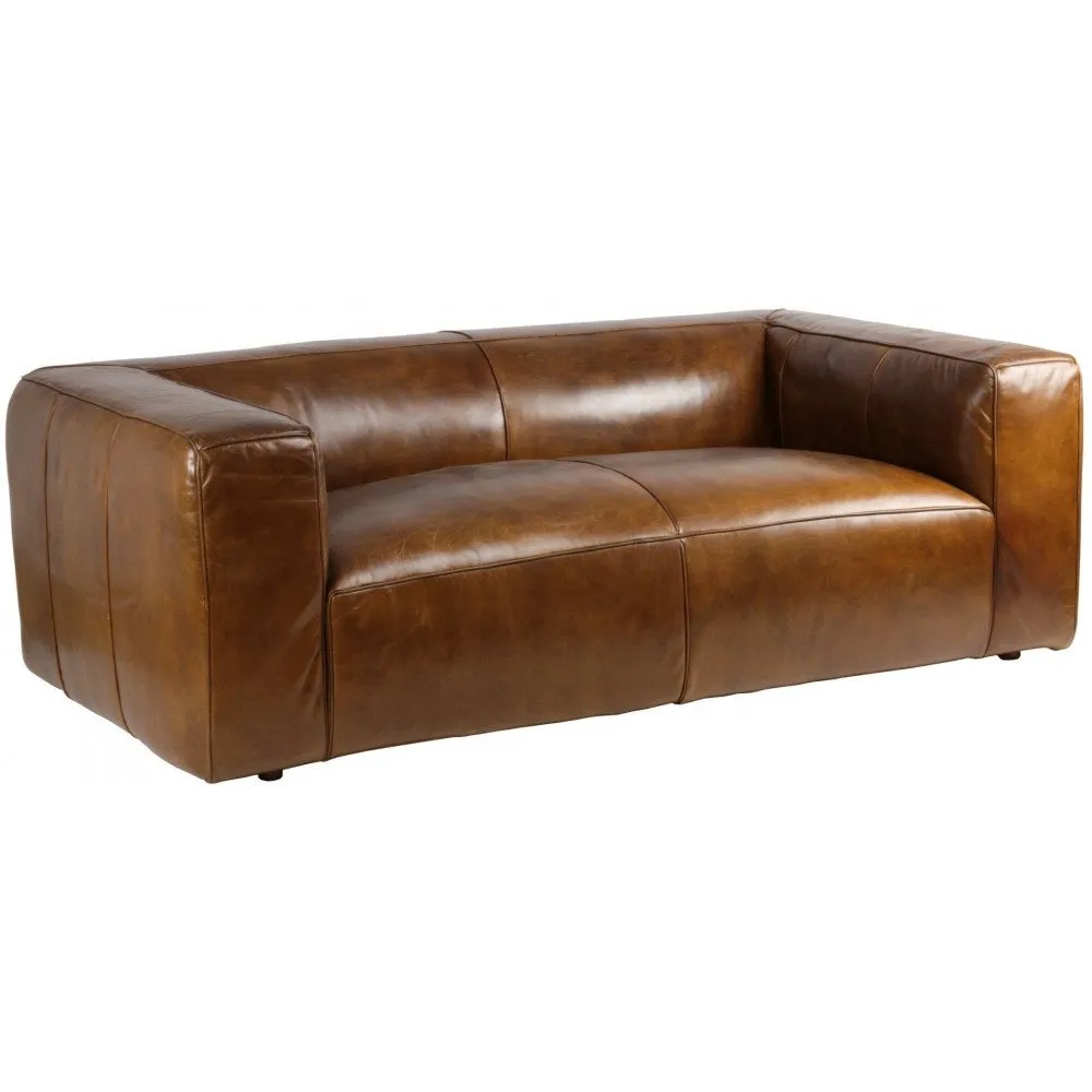 Illustration numéro 2 du produit Canapé Marron en Cuir 3 places Exeter Vintage