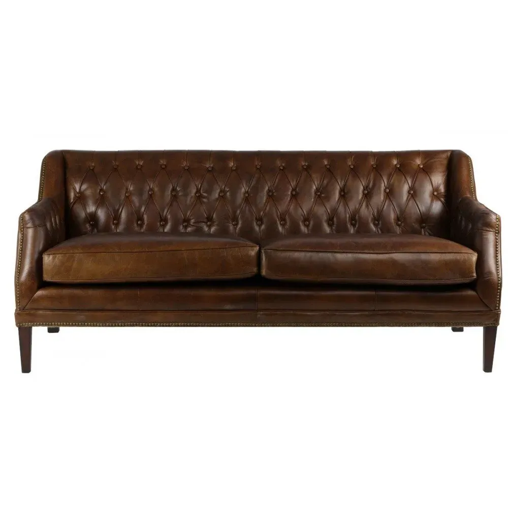 Illustration numéro 2 du produit Canapé 3 places marron cuir Le Dandy  Vintage