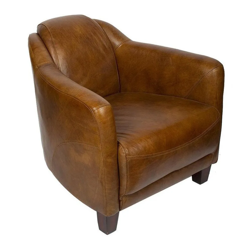 Illustration numéro 2 du produit Fauteuil Whisky en cuir Milord Vintage