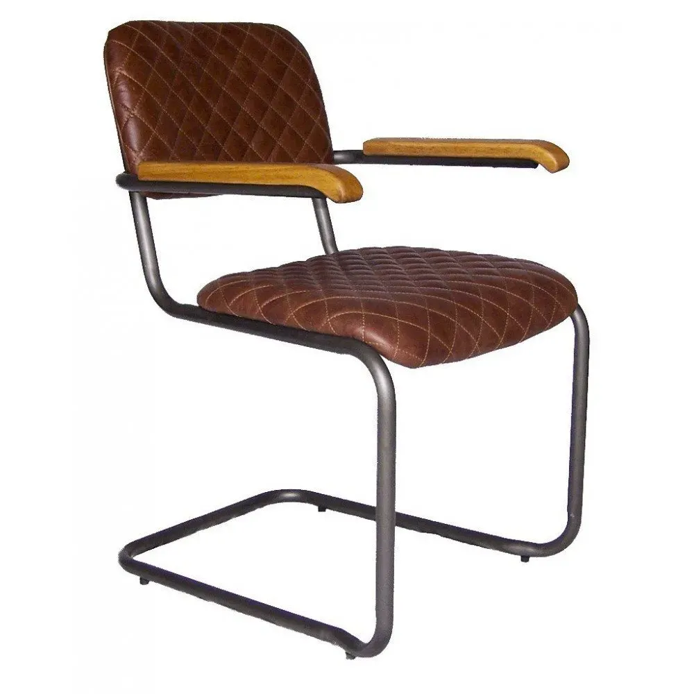 Illustration numéro 2 du produit Fauteuil Cuir et Métal Vintage Kansas