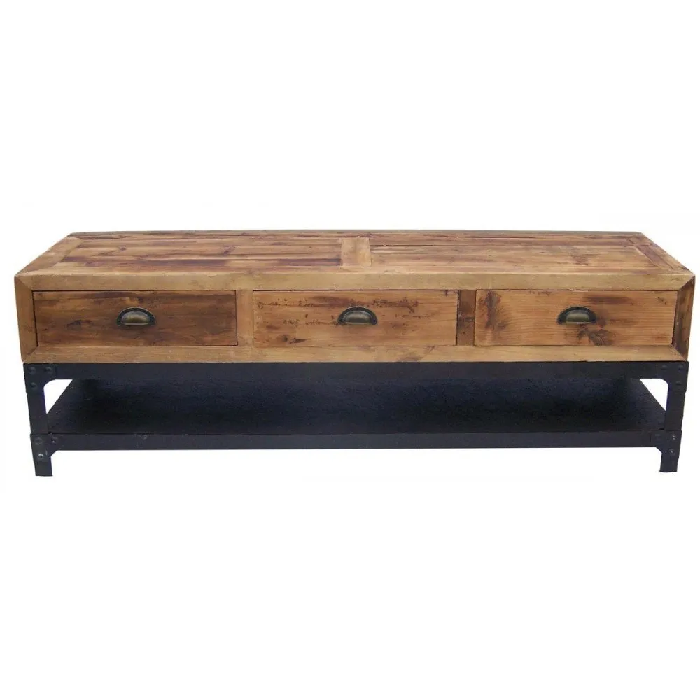 Illustration numéro 2 du produit Meuble TV industriel 3 tiroirs Sullivan