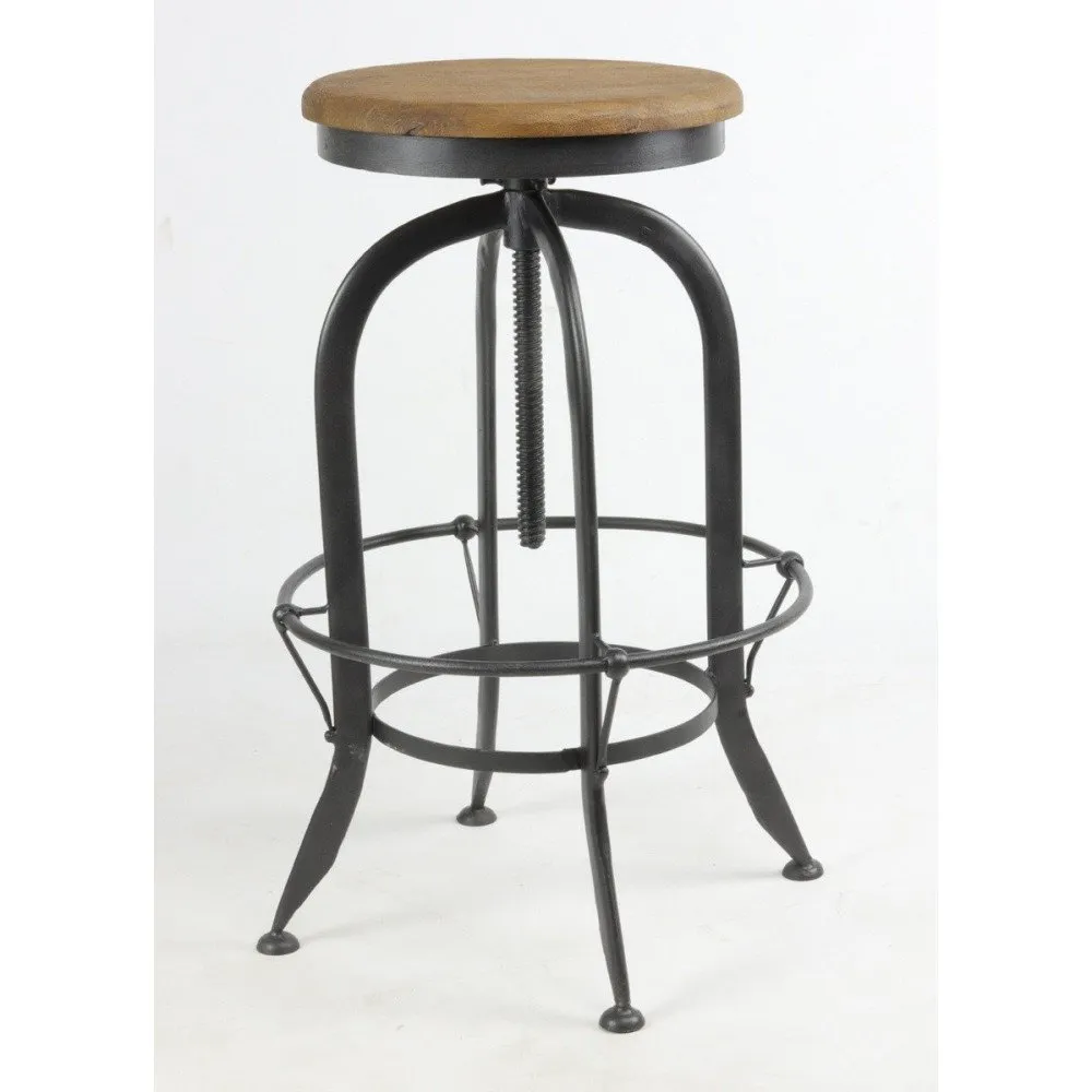 Illustration numéro 2 du produit Tabouret de Bar Industriel Métal et Bois