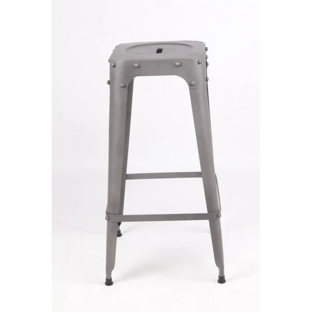 Illustration numéro 2 du produit Tabouret de Bar Carré en Métal Style Industriel Bistro