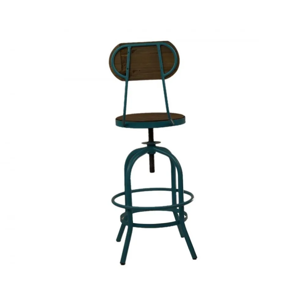 Illustration numéro 2 du produit Tabouret de Bar Industriel Métal et Bois