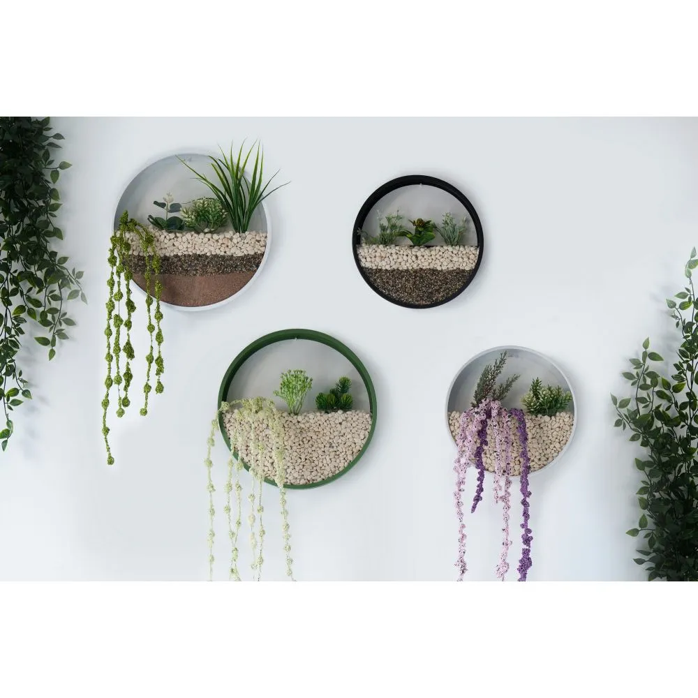 Illustration numéro 2 du produit Décoration Murale Jardin de Fleurs Artificielles en Métal