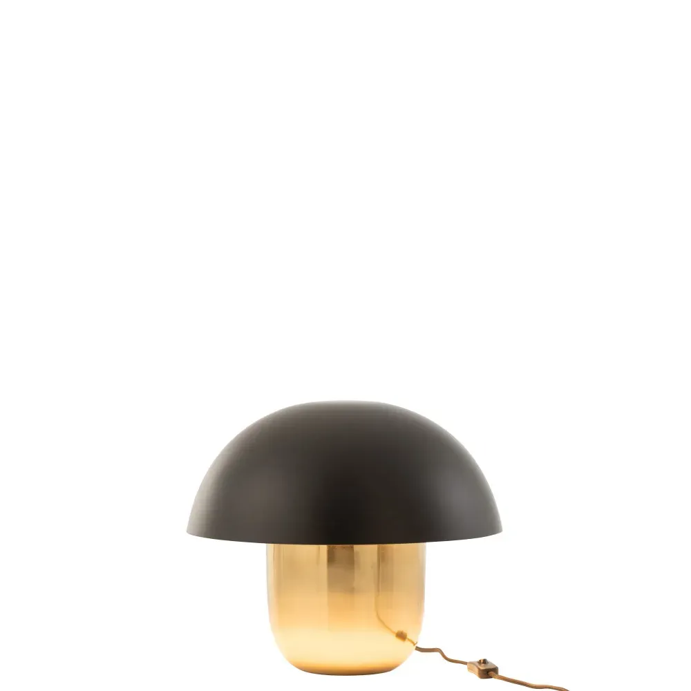 Illustration numéro 2 du produit Lampe Champignon Metal Noir/Or Small