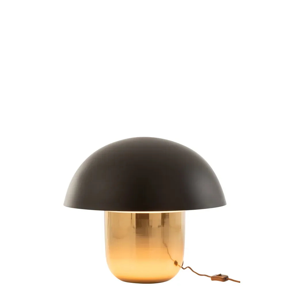 Illustration numéro 2 du produit Lampe Champignon Metal Noir/Or Large