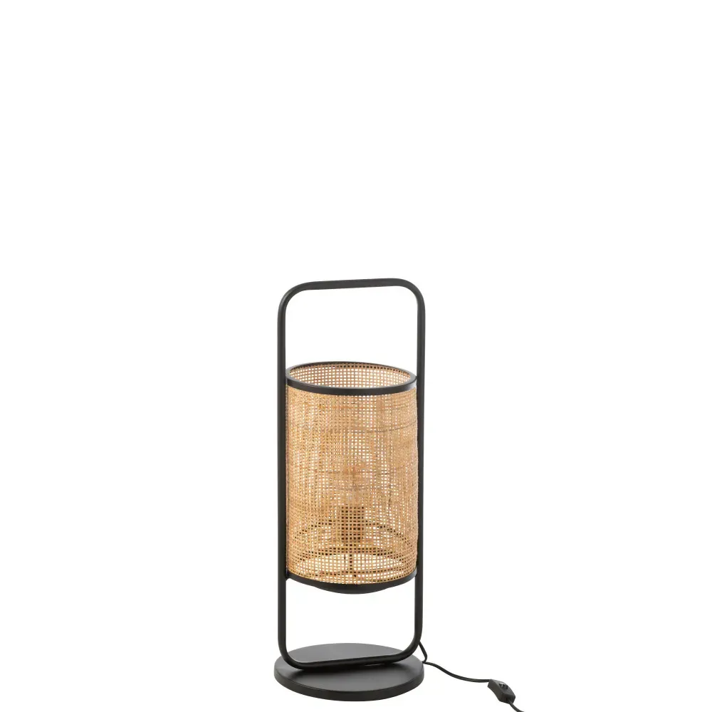 Illustration numéro 2 du produit Lampe Sur Pied Metal/Rotin Noir/Naturel Small