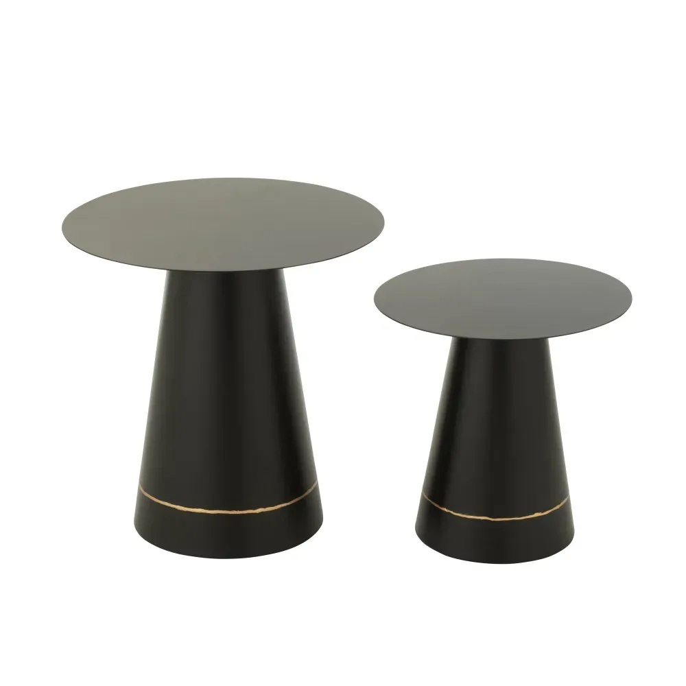 Illustration numéro 2 du produit Set de 2 Table d’appoint Fer Noir/Doré