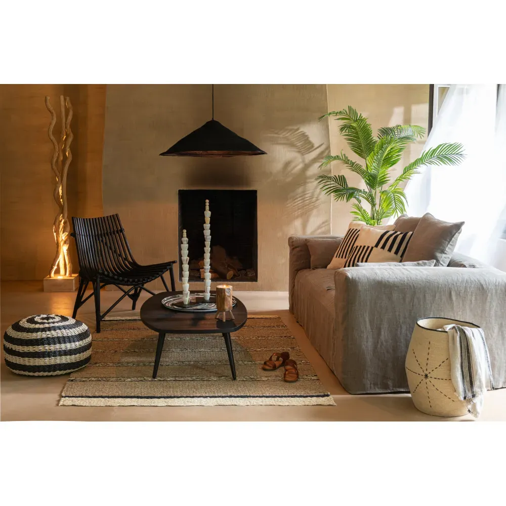 Illustration numéro 2 du produit Table Basse Rectangulaire Teck Recycle Noir