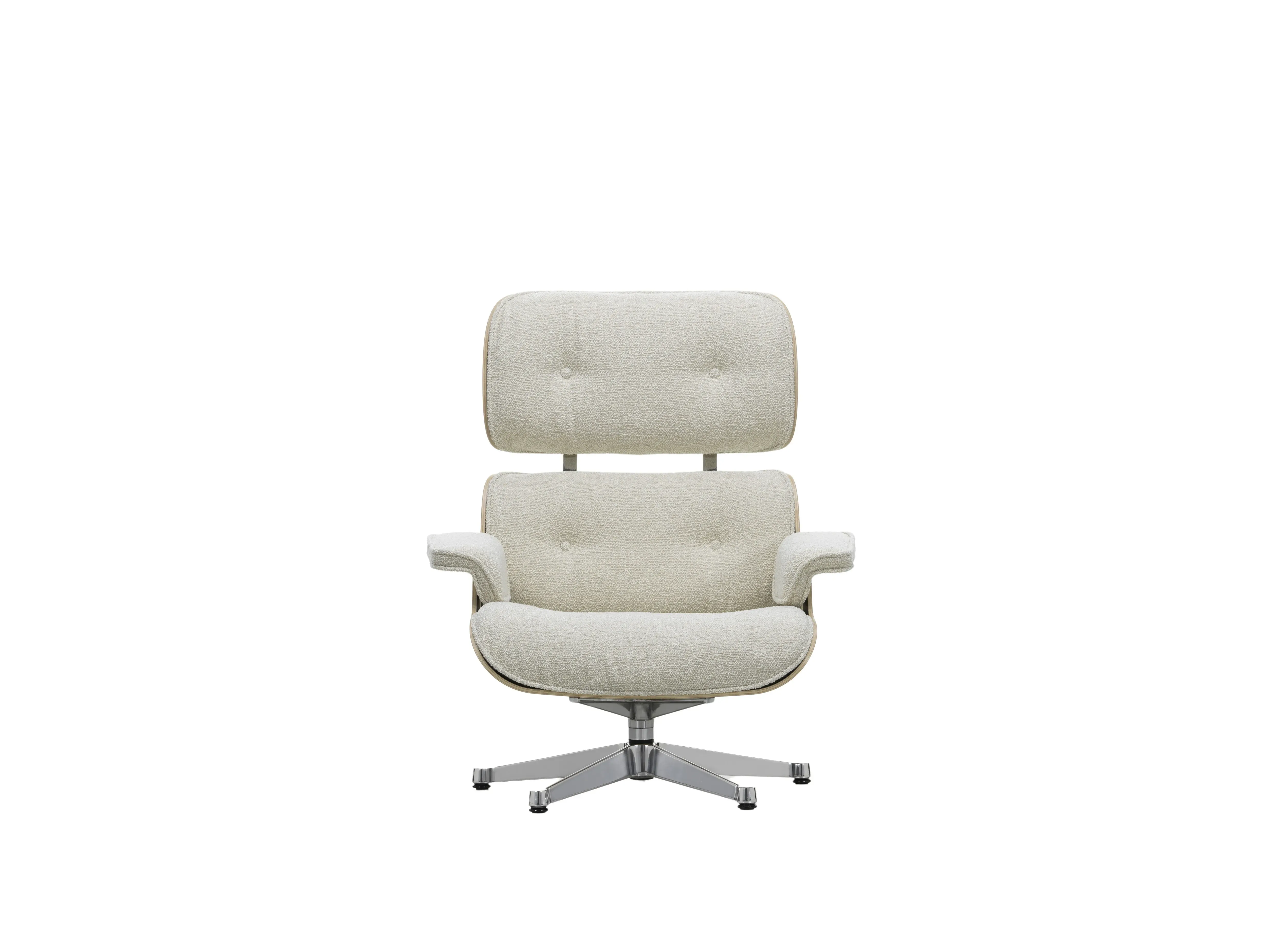 Illustration numéro 2 du produit Vitra Lounge Chair & Ottoman - poli - Nubia 02 crème/perle - VitraKastanieNatur