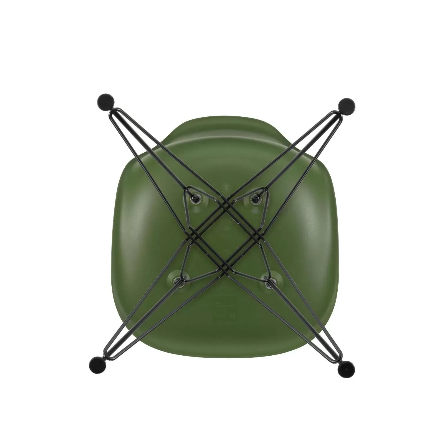 Illustration numéro 2 du produit Vitra DSR Eames Plastic Side Chair - noir basique enduit de poudre - forest RE